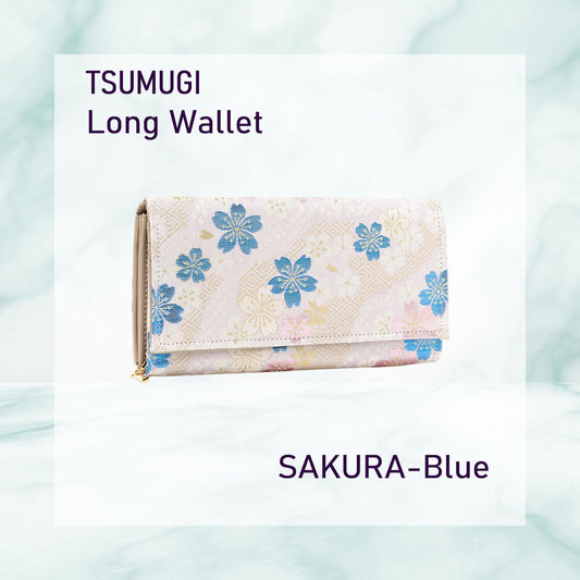 TSUMUGI Long Wallet - SAKURA-Blue