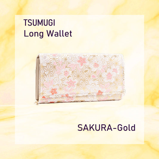 TSUMUGI Long Wallet - SAKURA-Gold