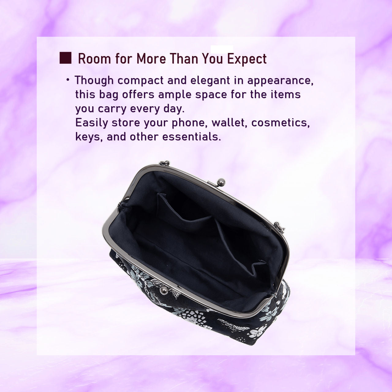 TSUMUGI Shoulder Bag - KIKU-Black